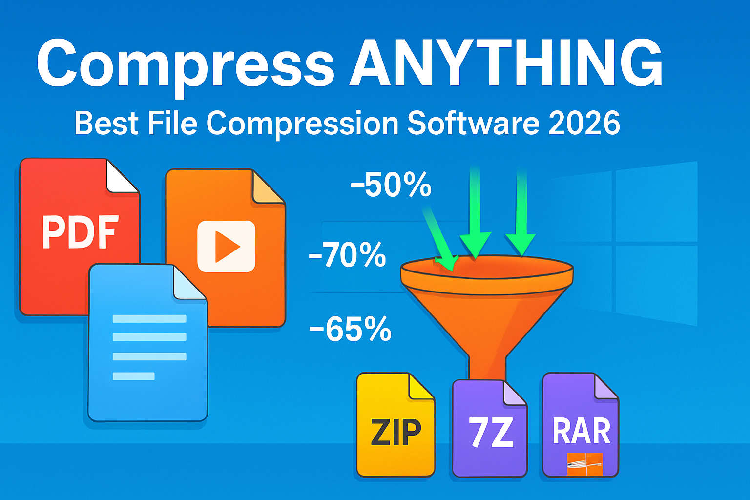 File Compression Software 2026:Zip,RAR,7Z Tool Format Wins